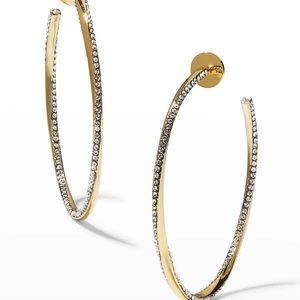 DEMARSON Gold Crystal Medium Atlas Twist Designer Hoops Earrings